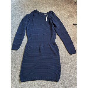 ASOS Navy Blue Knit Sweater Dress Long Sleeve NEW With Tags US 8